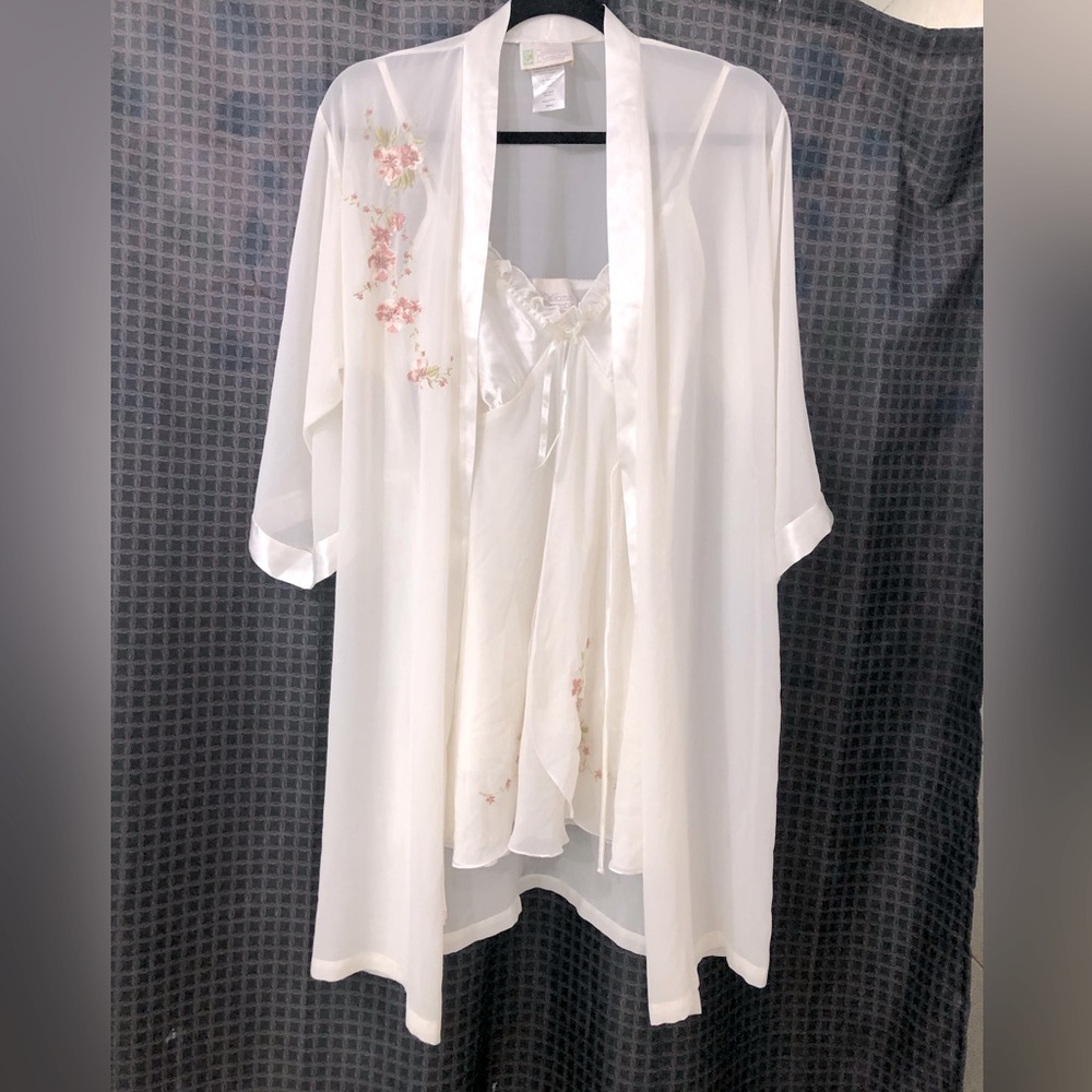 California dynasty coquette mini slip nightgown and robe